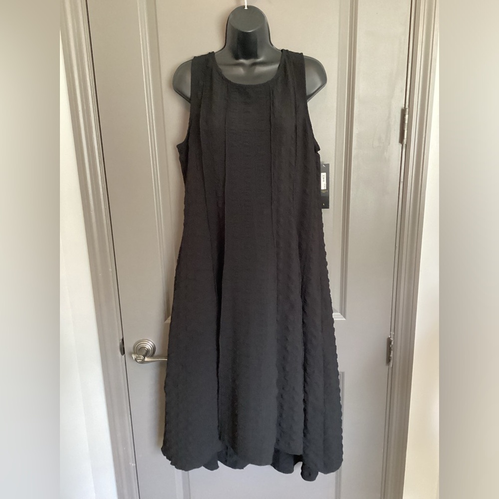 NWT IC COLLECTION CONNIE K BLACK HIGH LOW DRESS SIZE LARGE
